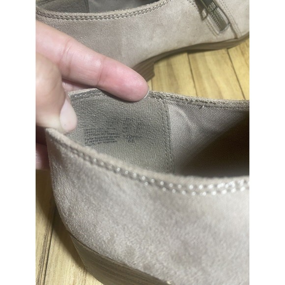 American Eagle W10 Outfitters Dara Ankle Boots Booties Zipper On Sides Tan Sz 7 - Picture 5 of 5